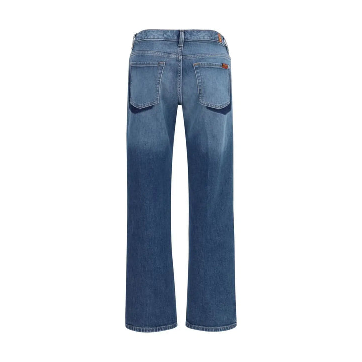 Women’s 7for Blue Cotton Straight-leg Jeans