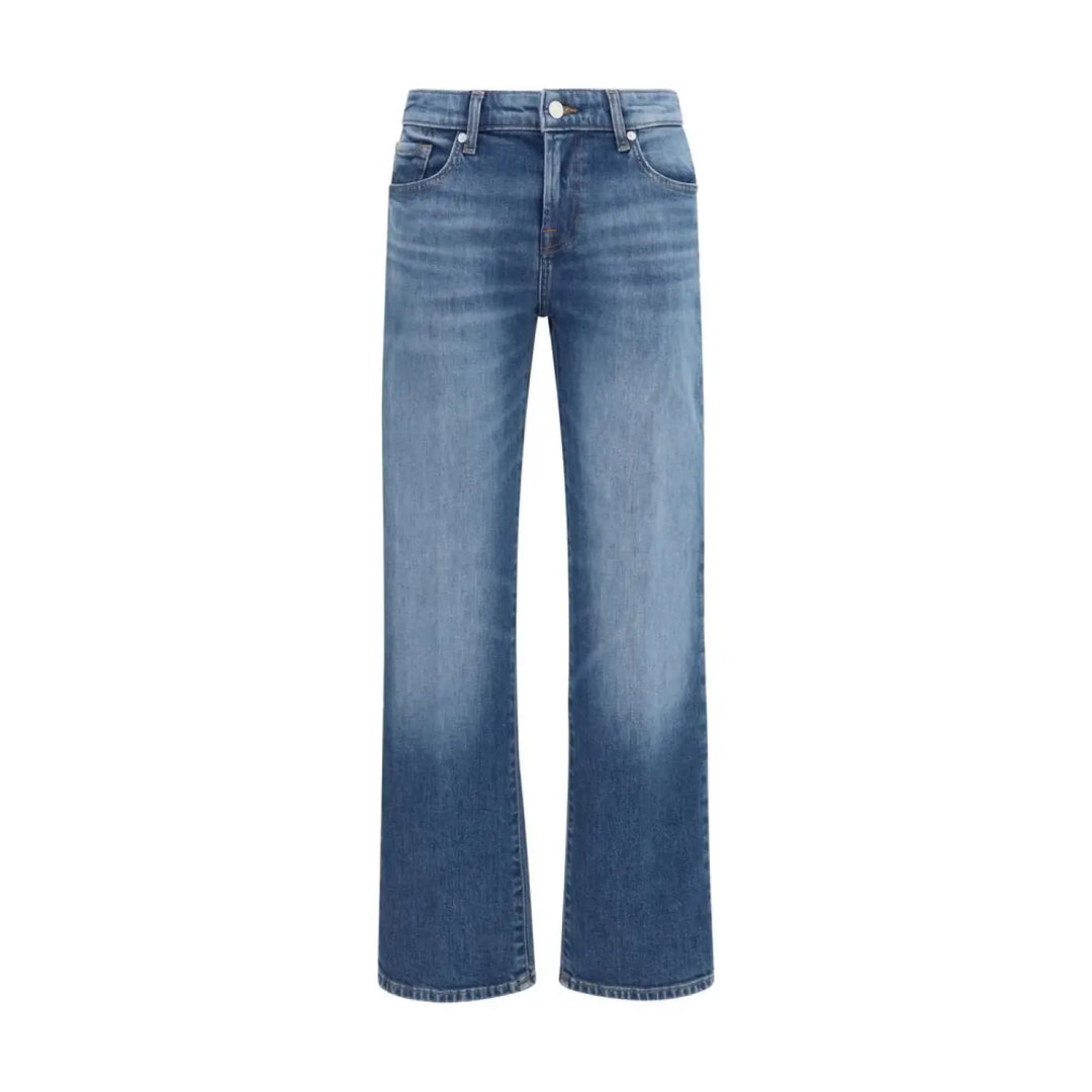 Women’s 7for Blue Cotton Straight-leg Jeans