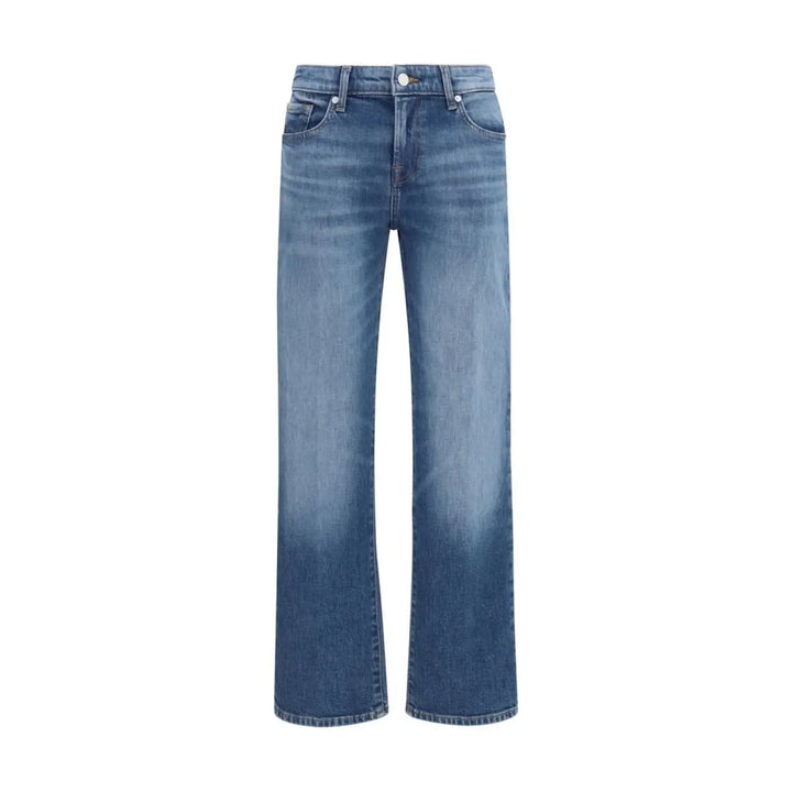 Women’s 7for Blue Cotton Straight-leg Jeans