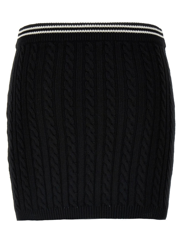 Women’s Alessandra Rich Bicolor Cotton Long Skirt