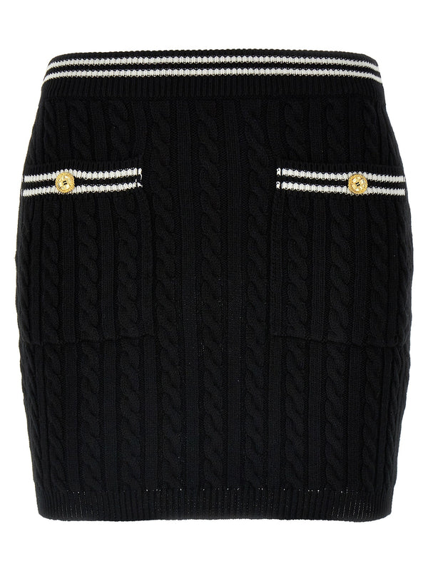 Women’s Alessandra Rich Bicolor Cotton Long Skirt