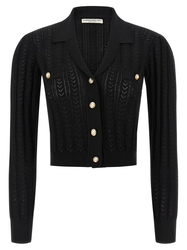 Women’s Alessandra Rich Black Cotton Cardigan