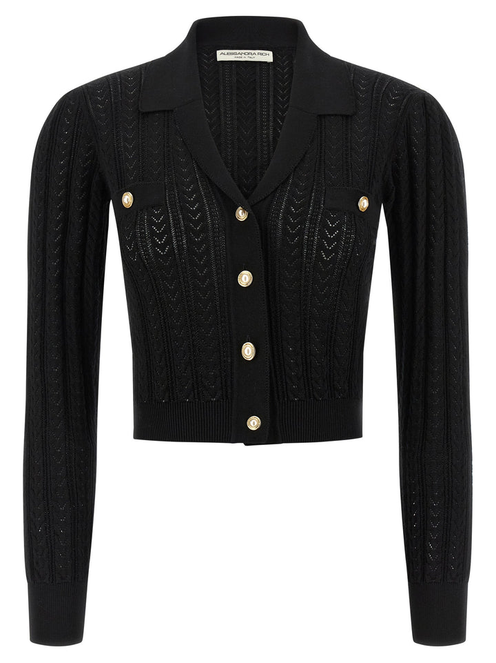 Women’s Alessandra Rich Black Cotton Cardigan