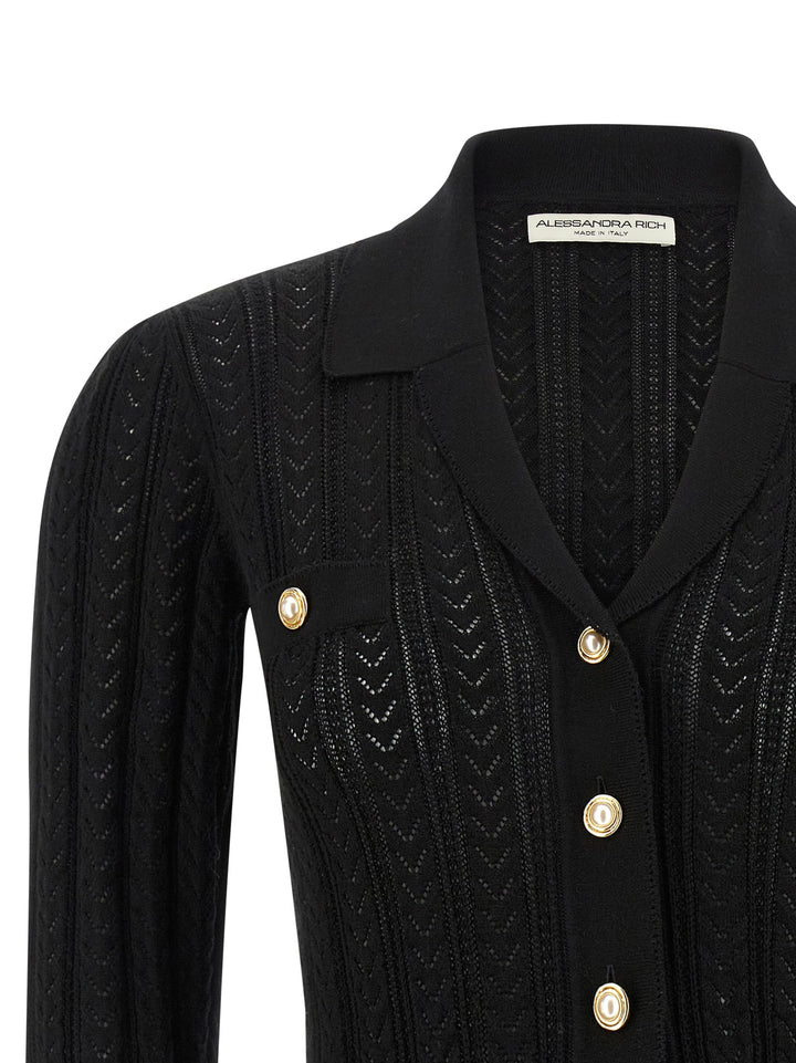 Women’s Alessandra Rich Black Cotton Cardigan