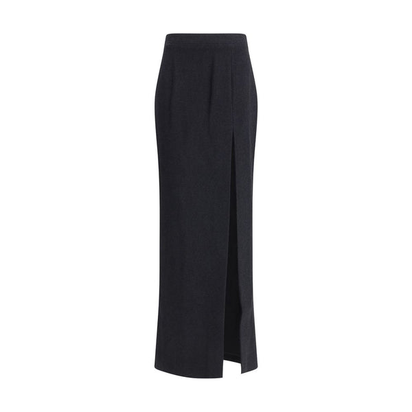 Women’s Alessandra Rich Black Wool Long Skirt