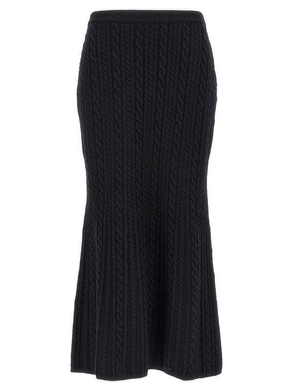 Women’s Alessandra Rich Black Wool Mini Skirt