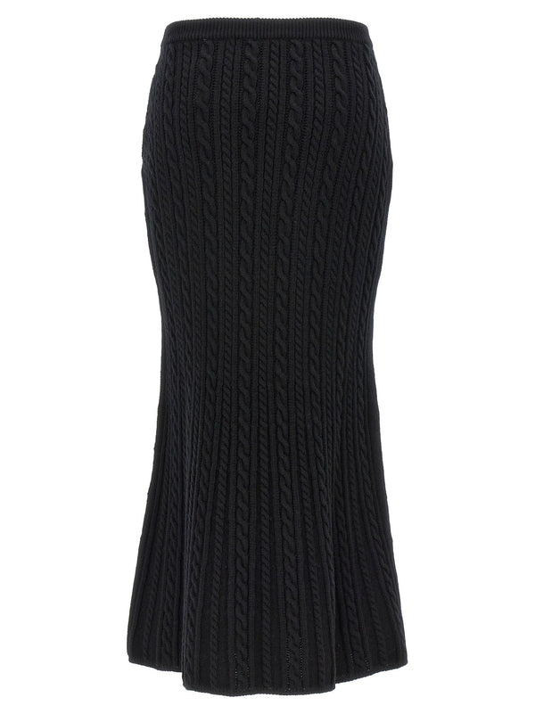 Women’s Alessandra Rich Black Wool Mini Skirt