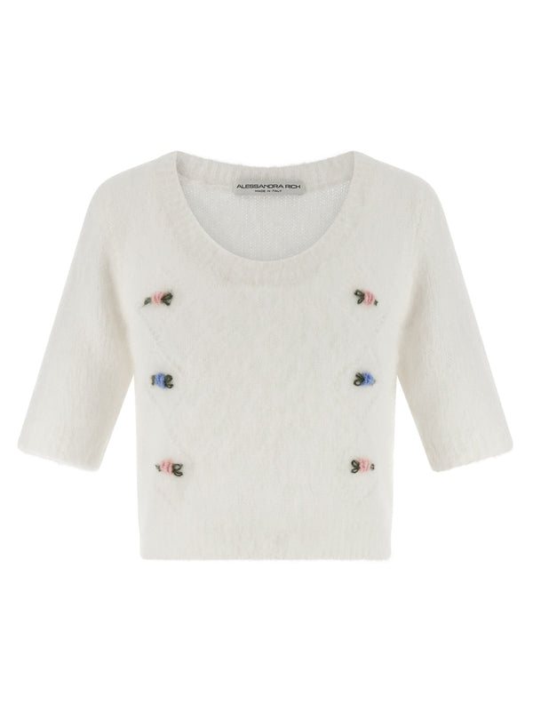 Women’s Alessandra Rich White Wool Cardigan