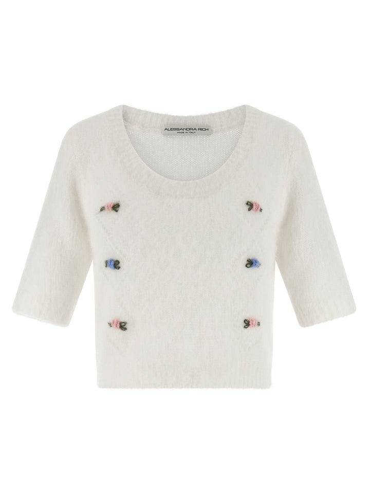 Women’s Alessandra Rich White Wool Cardigan