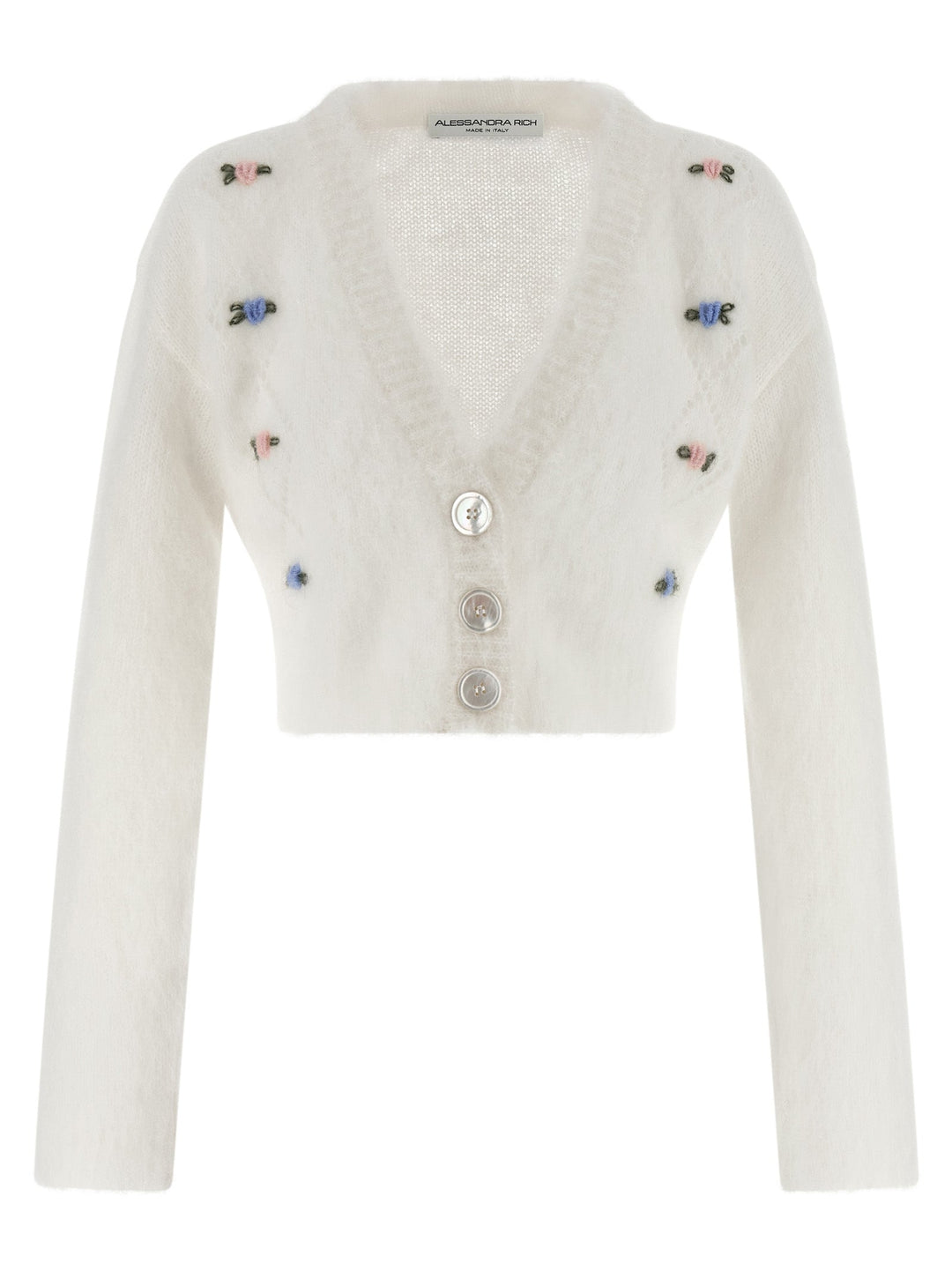 Women’s Alessandra Rich White Wool Cardigan