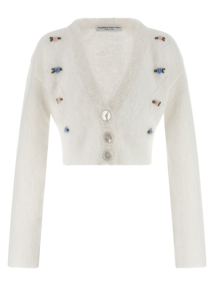 Women’s Alessandra Rich White Wool Cardigan