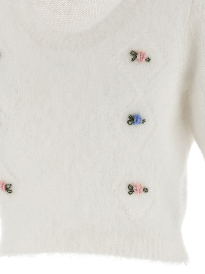 Women’s Alessandra Rich White Wool Cardigan