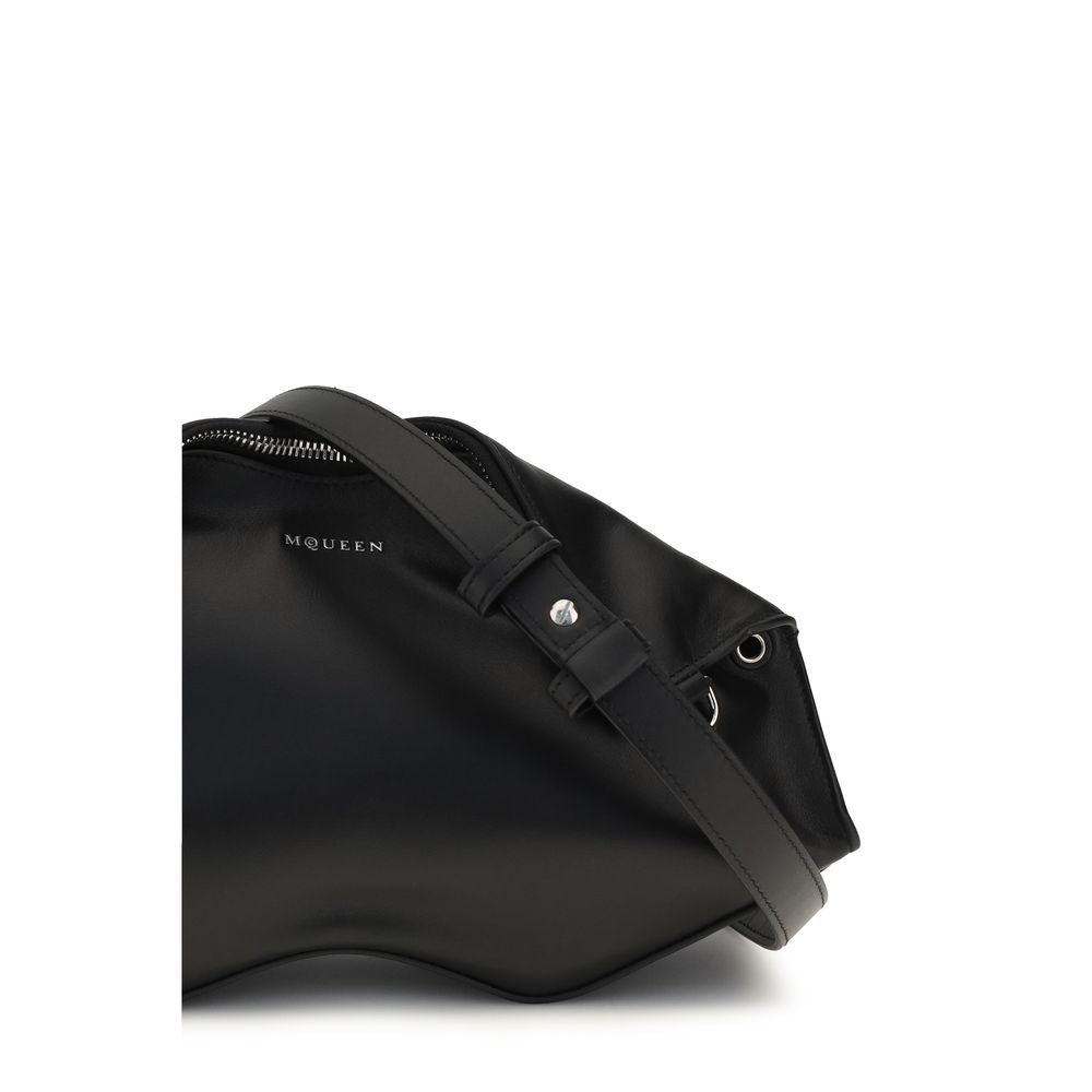 Women’s Alexander Mcqueen Black Calf Leather Bos Taurus Clutch Bag