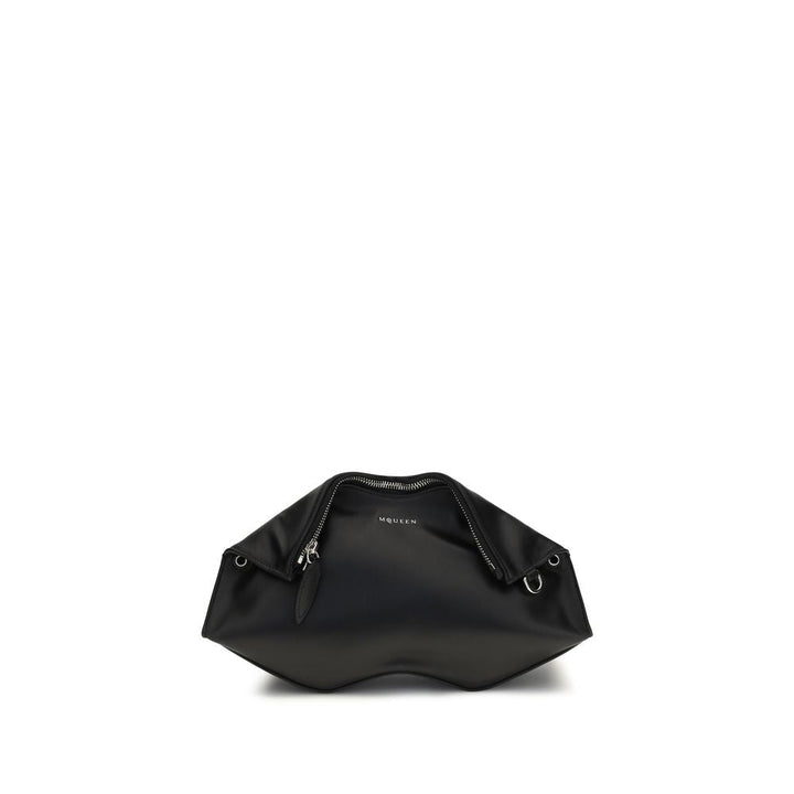 Women’s Alexander Mcqueen Black Calf Leather Bos Taurus Clutch Bag