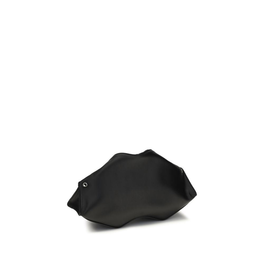 Women’s Alexander Mcqueen Black Calf Leather Bos Taurus Clutch Bag