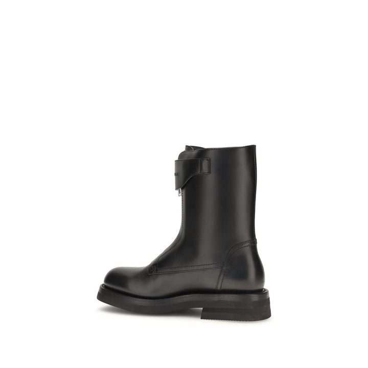 Women’s Alexander Mcqueen Black Calf Leather Bos Taurus Lace-up Boots