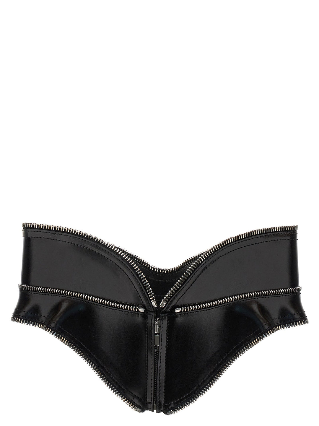 Alexander McQueen Black Leather Regular Belt