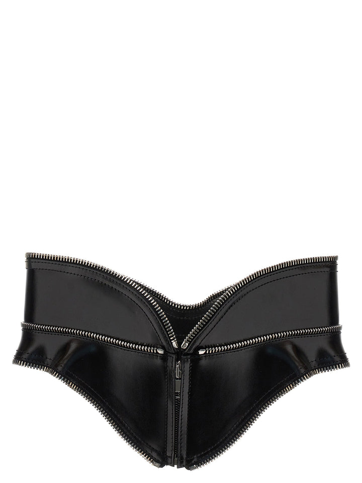 Alexander McQueen Black Leather Regular Belt