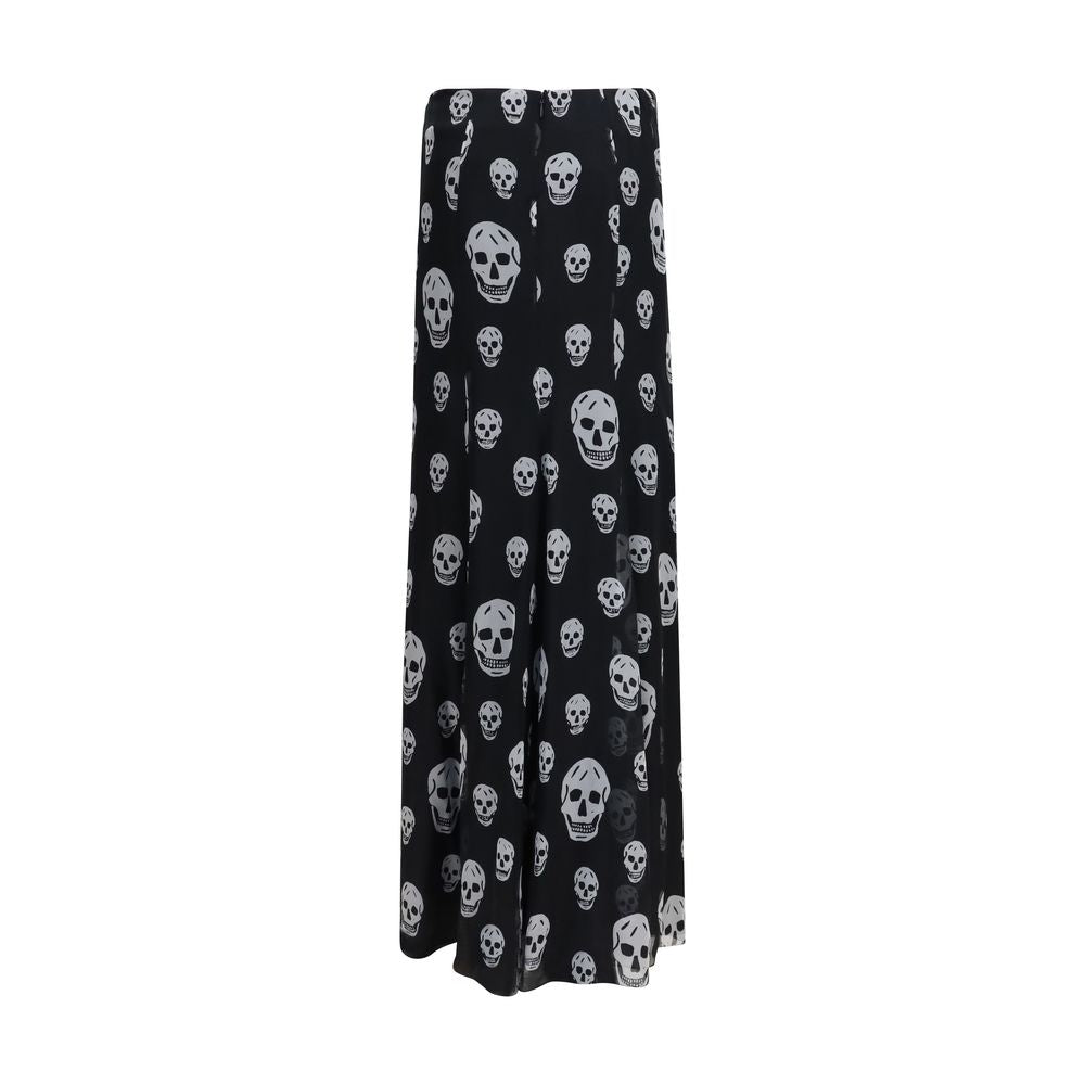 Women’s Alexander Mcqueen Black Silk Long Skirt