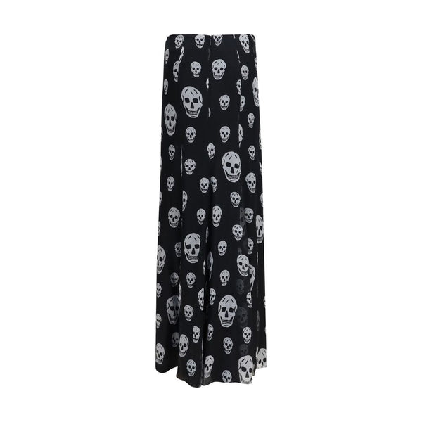 Women’s Alexander Mcqueen Black Silk Long Skirt