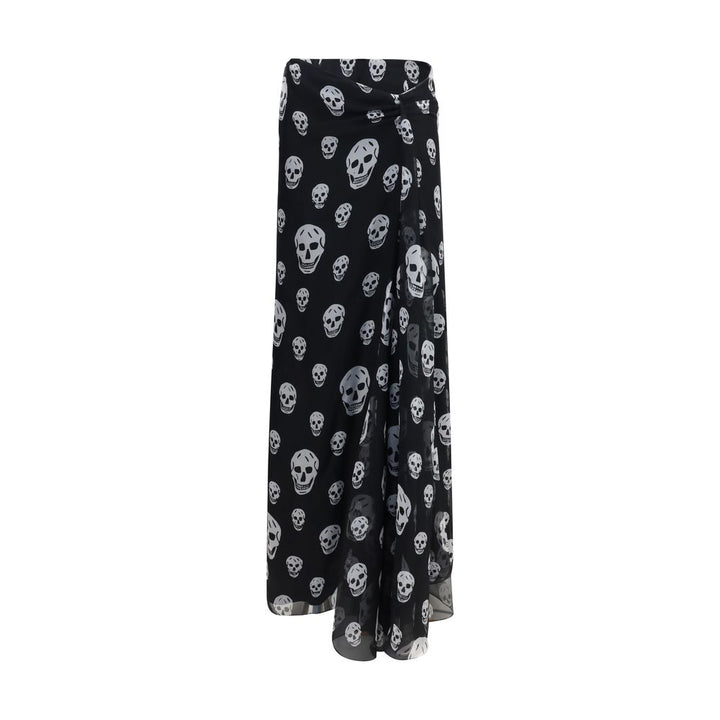 Women’s Alexander Mcqueen Black Silk Long Skirt