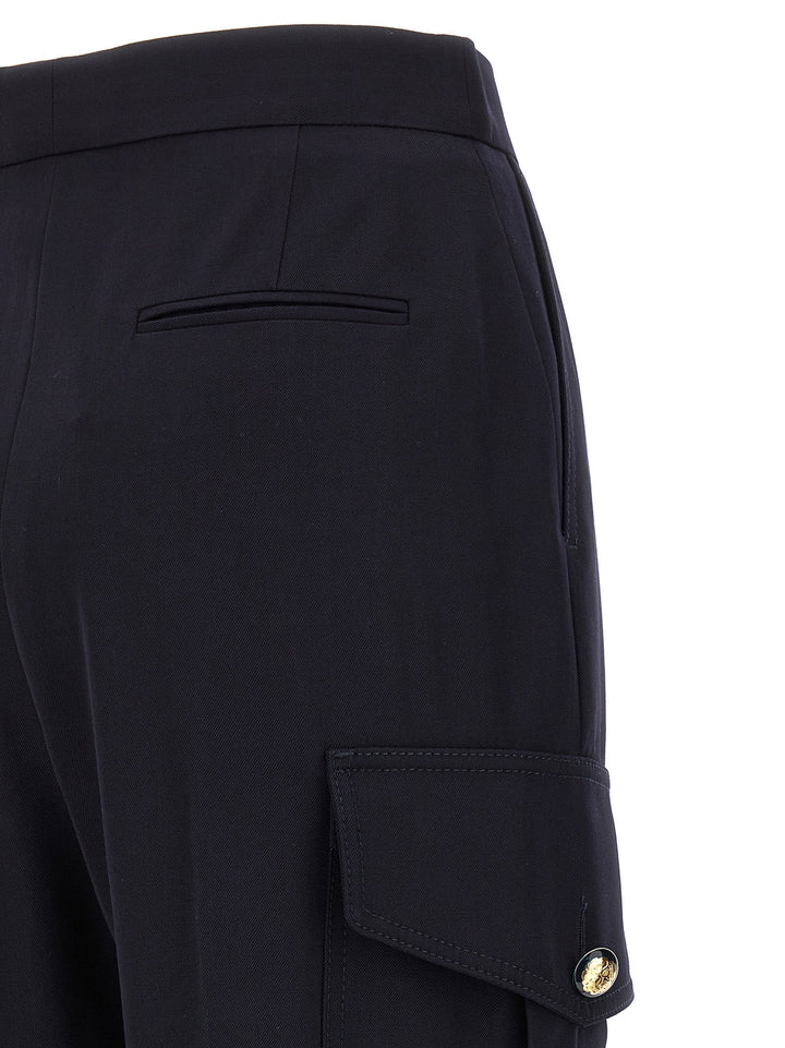 Women’s Alexander Mcqueen Blue Wool Cargo Pants