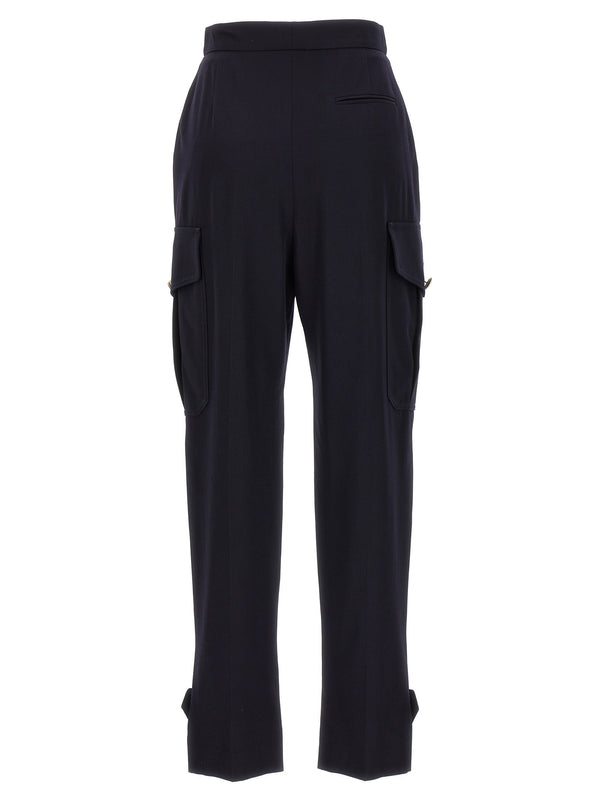 Women’s Alexander Mcqueen Blue Wool Cargo Pants