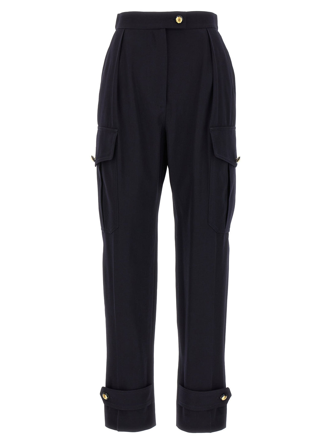 Women’s Alexander Mcqueen Blue Wool Cargo Pants