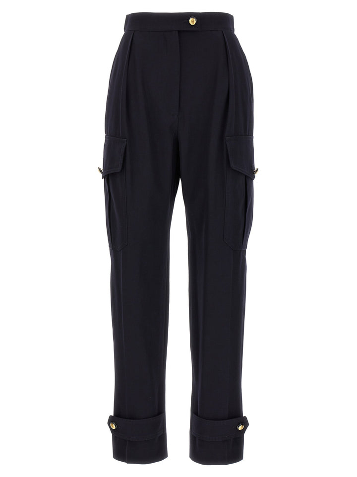 Women’s Alexander Mcqueen Blue Wool Cargo Pants