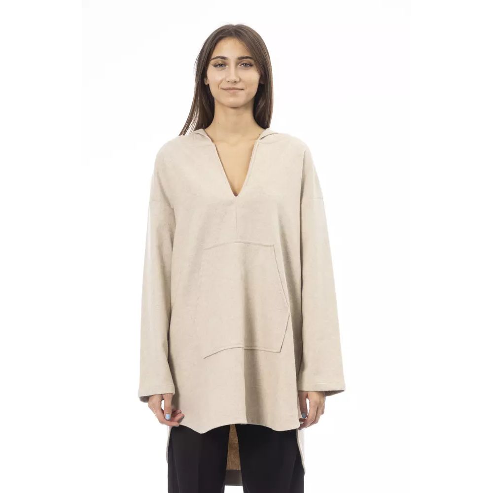 Women’s Alpha Studio Beige Wool Hoodie