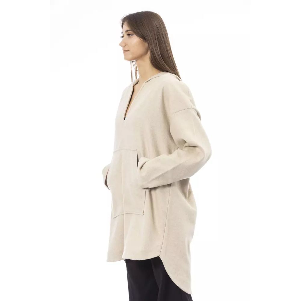 Women’s Alpha Studio Beige Wool Hoodie