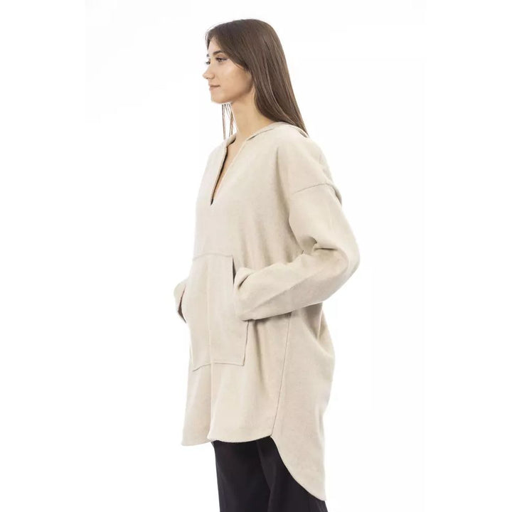 Women’s Alpha Studio Beige Wool Hoodie