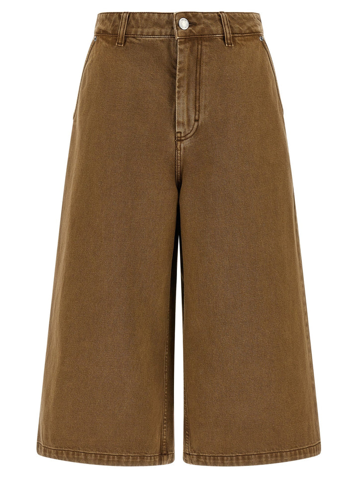 Women’s Ami Paris Brown Cotton Bermuda Shorts