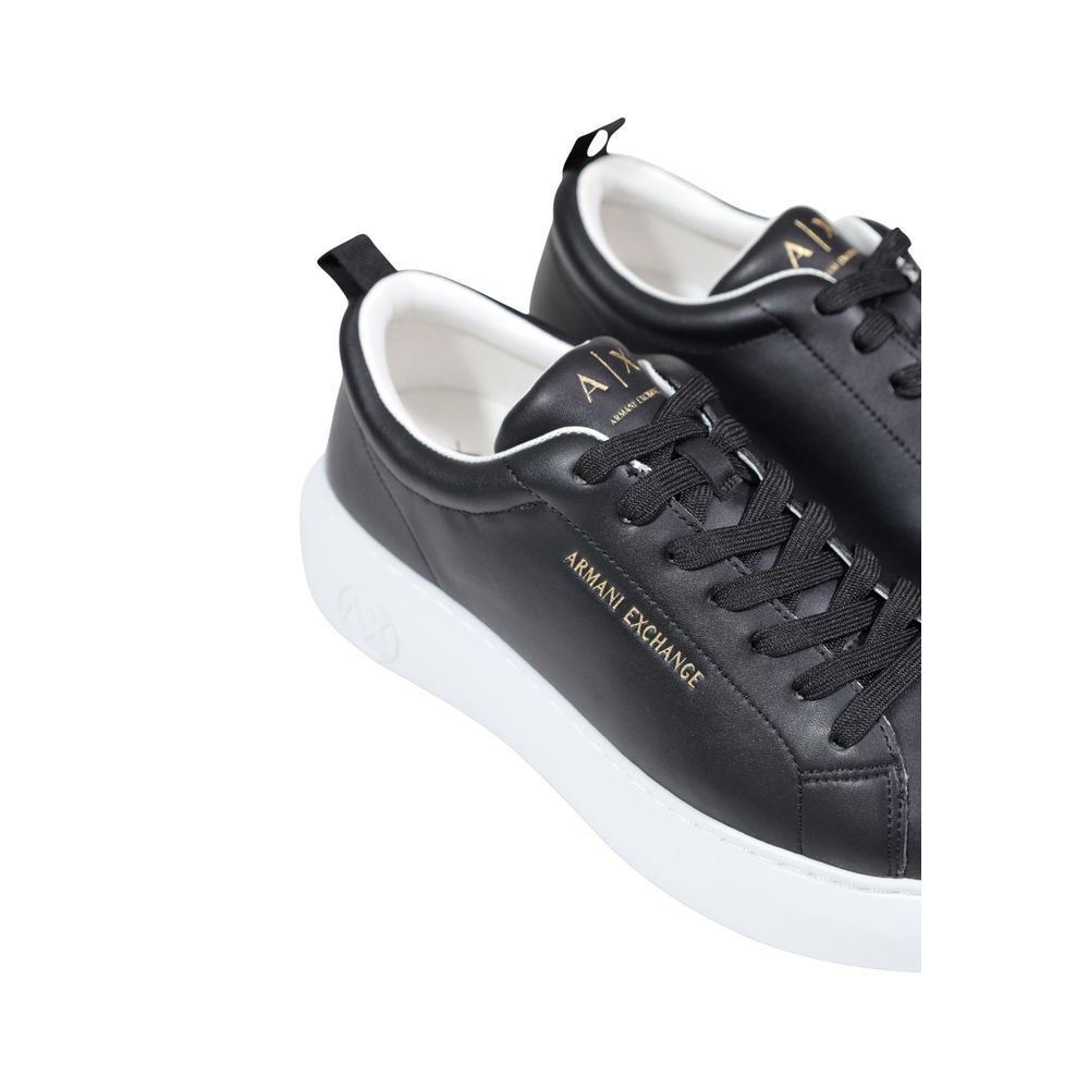 Women’s Armani Exchange Black Leather Low Top Sneakers