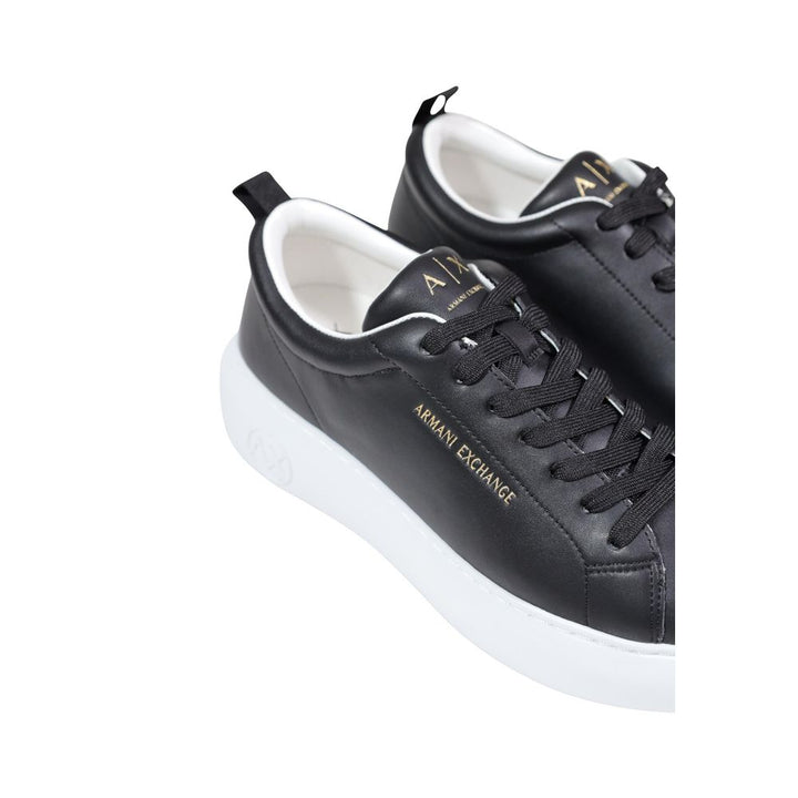 Women’s Armani Exchange Black Leather Low Top Sneakers