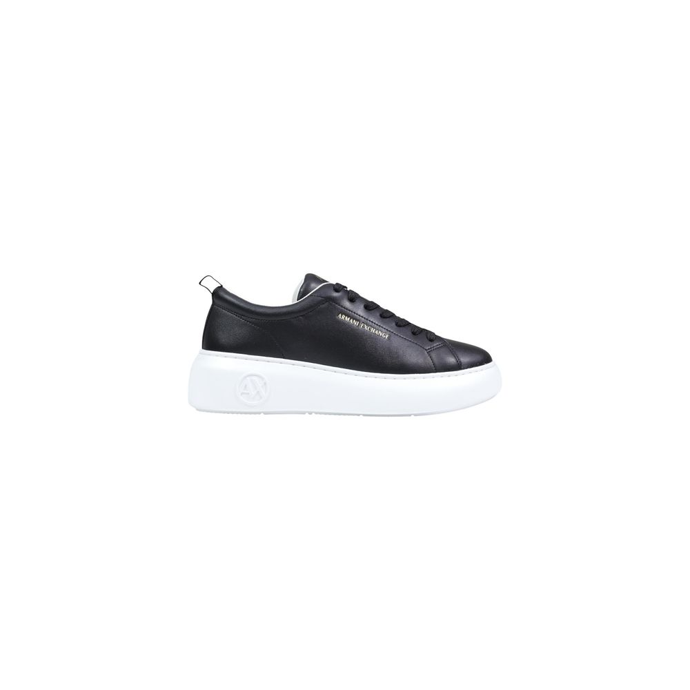 Women’s Armani Exchange Black Leather Low Top Sneakers