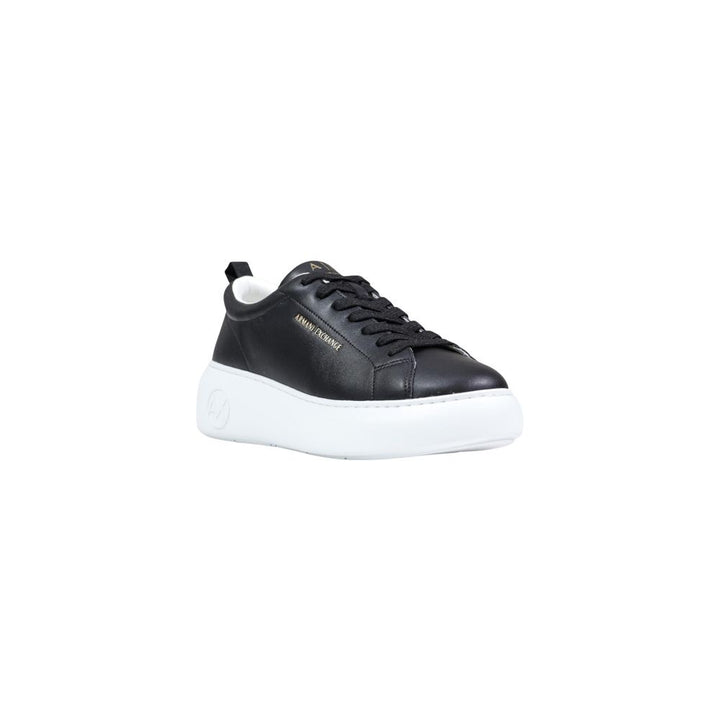 Women’s Armani Exchange Black Leather Low Top Sneakers