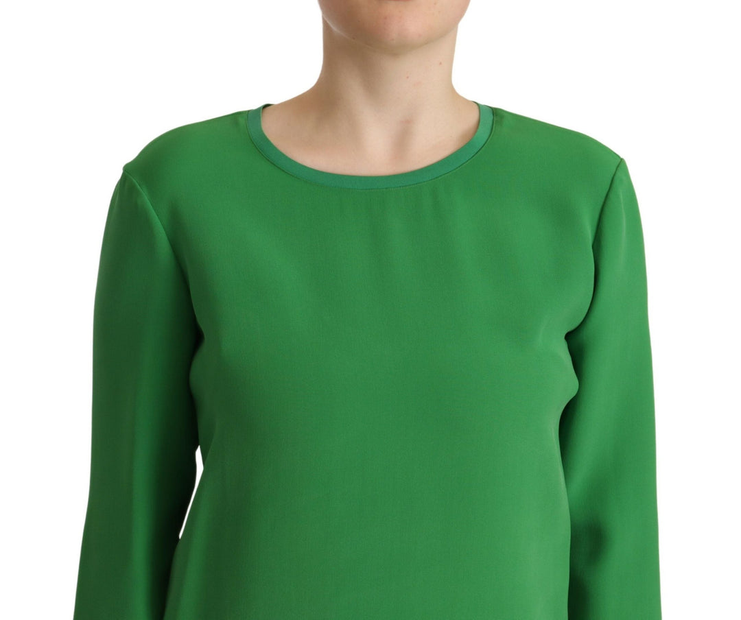 Women’s Armani Green Silk Long Sleeves Round Neck Sweater