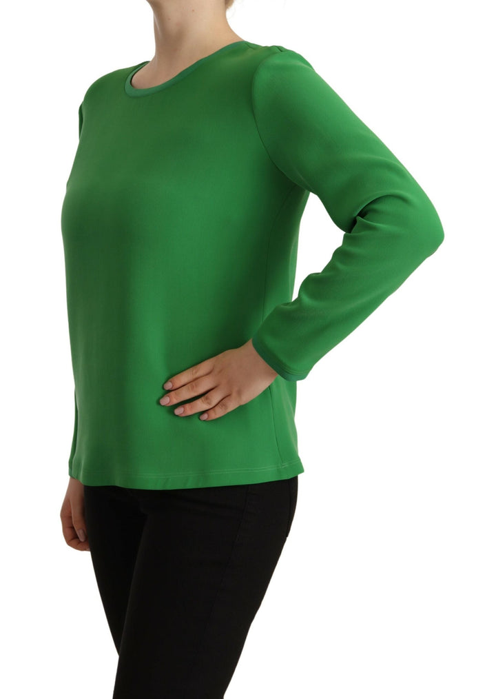 Women’s Armani Green Silk Long Sleeves Round Neck Sweater