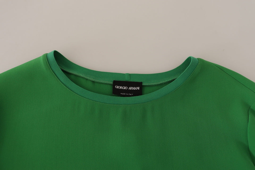 Women’s Armani Green Silk Long Sleeves Round Neck Sweater