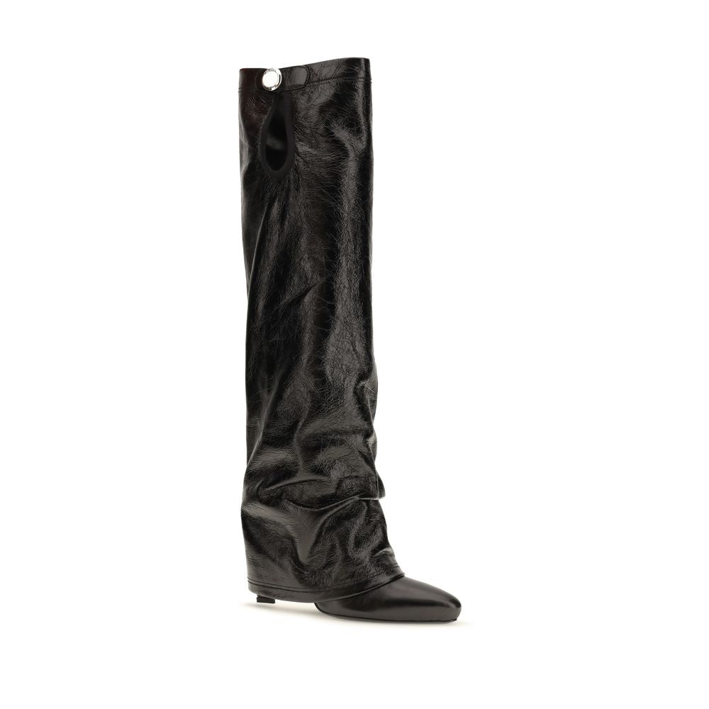 Women’s the Attico Black Calf Leather Bos Taurus Ankle Boots