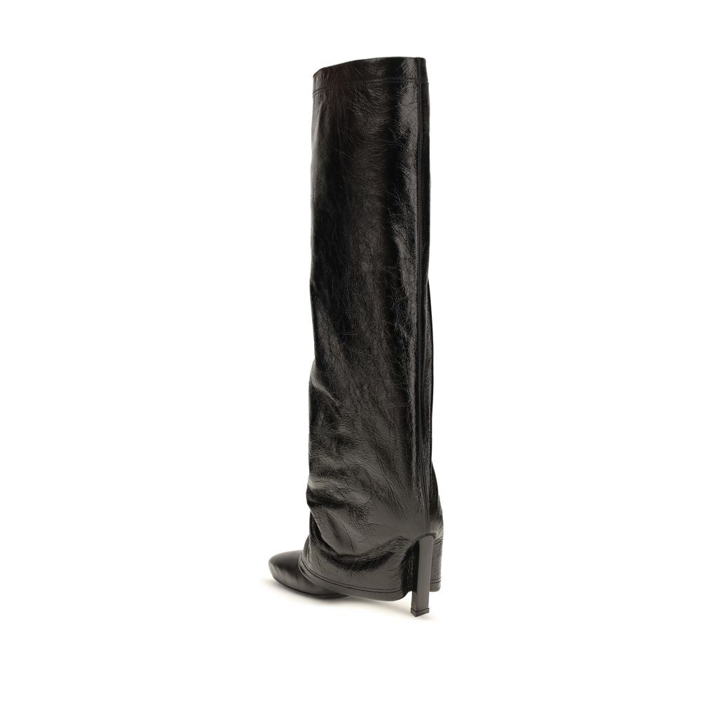 Women’s the Attico Black Calf Leather Bos Taurus Ankle Boots
