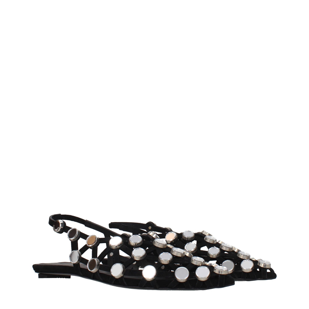 Women’s the Attico Black Leather Ballet Flats