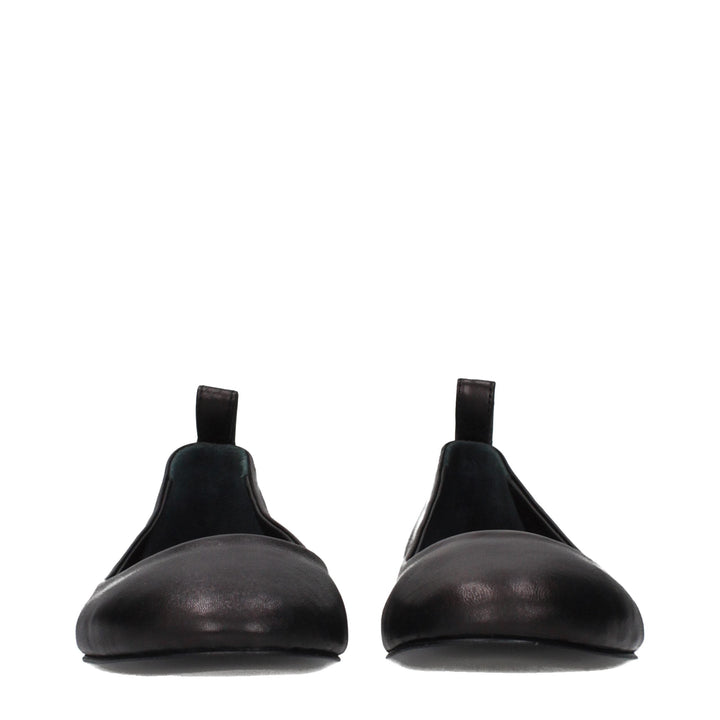 Women’s the Attico Black Leather Ballet Flats
