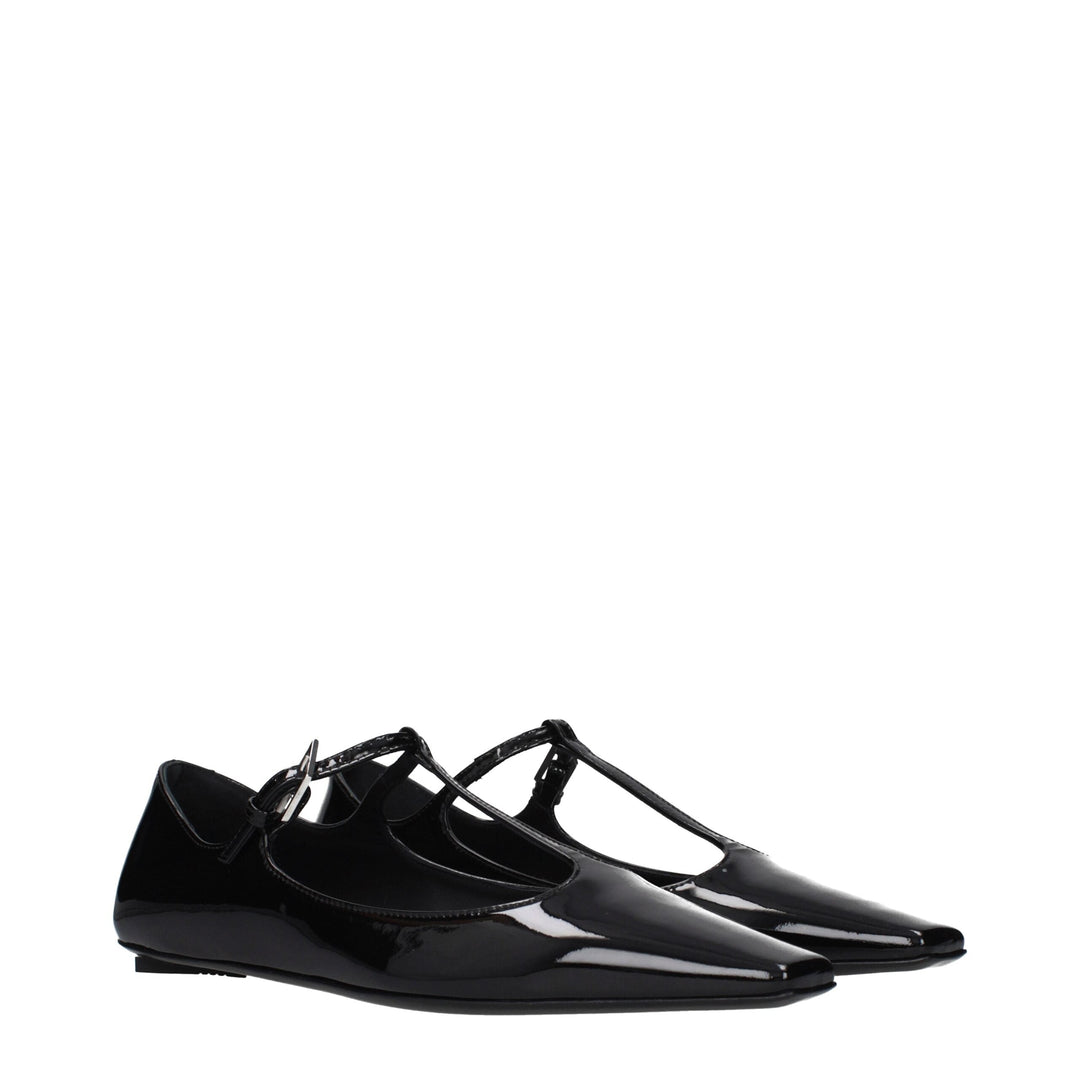 Women’s the Attico Black Leather Ballet Flats