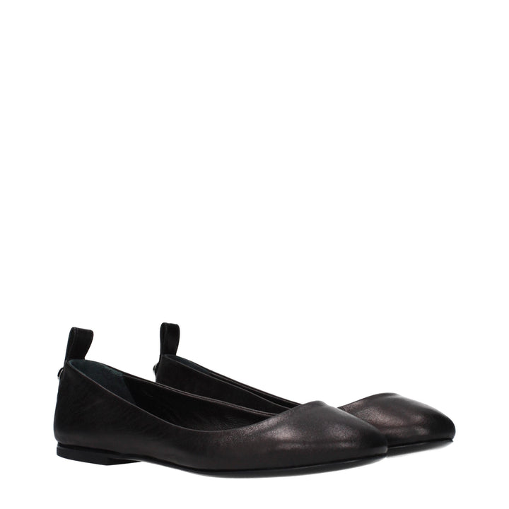 Women’s the Attico Black Leather Ballet Flats