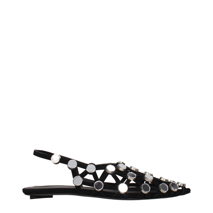 Women’s the Attico Black Leather Ballet Flats
