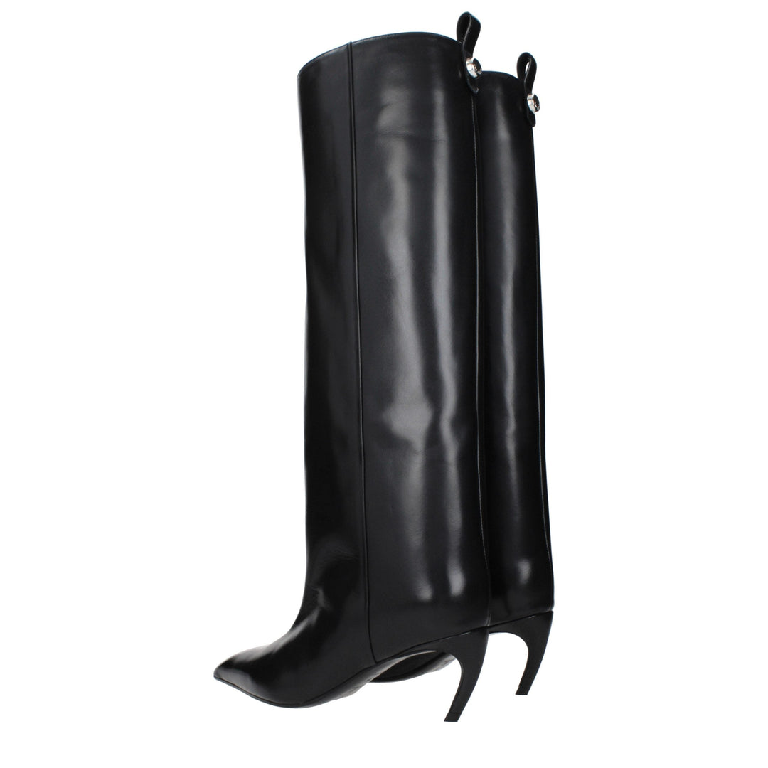 Women’s the Attico Black Leather High Heel Boots