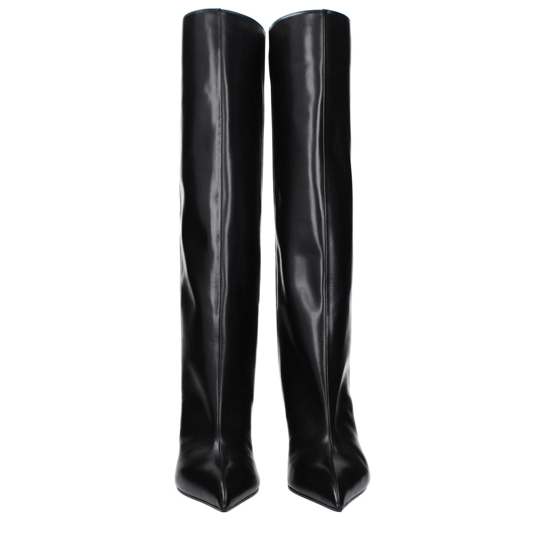 Women’s the Attico Black Leather High Heel Boots