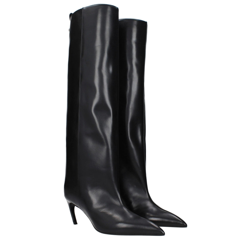 Women’s the Attico Black Leather High Heel Boots